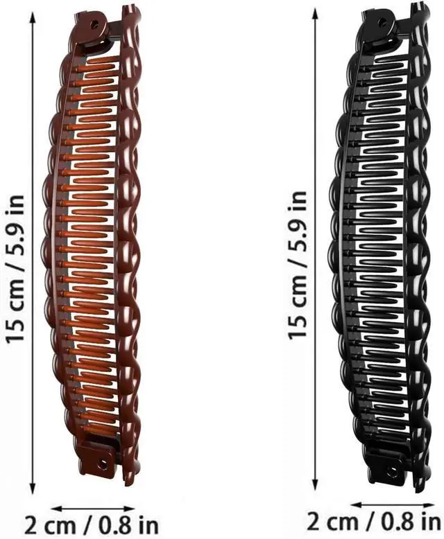 Alt view image 2 of 7 - Youme Banana Clip Clincher Combs 3 Pack Black Banana Clips Hair for Thick Long Hair Ponytail Hair Holder for Women Girls
