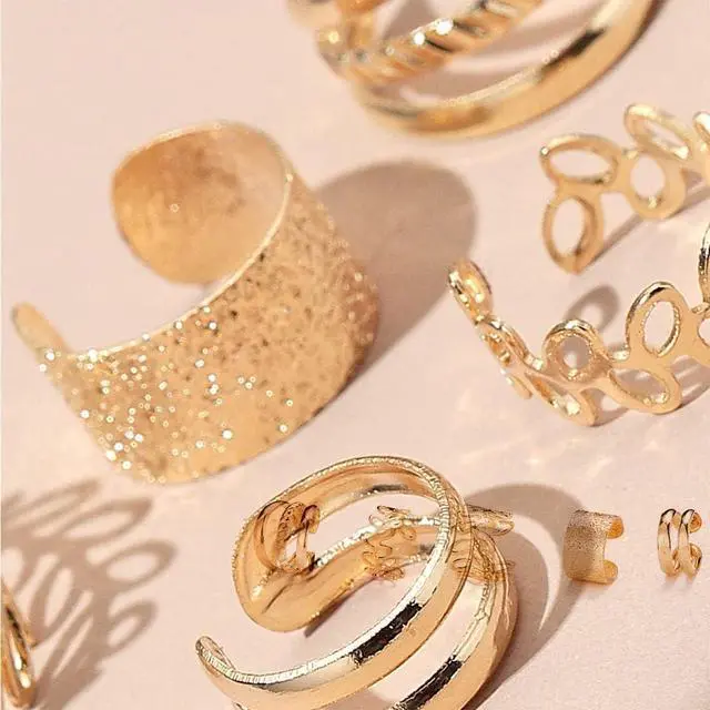 Alt view image 4 of 7 - 20 PCS Gold Hair Jewelry for Braids with Crystal Rhinestone Dreadlock Braid Clips Non-Piercing Ear Cuffs Clip Jewelry Women Men Hair Accessories