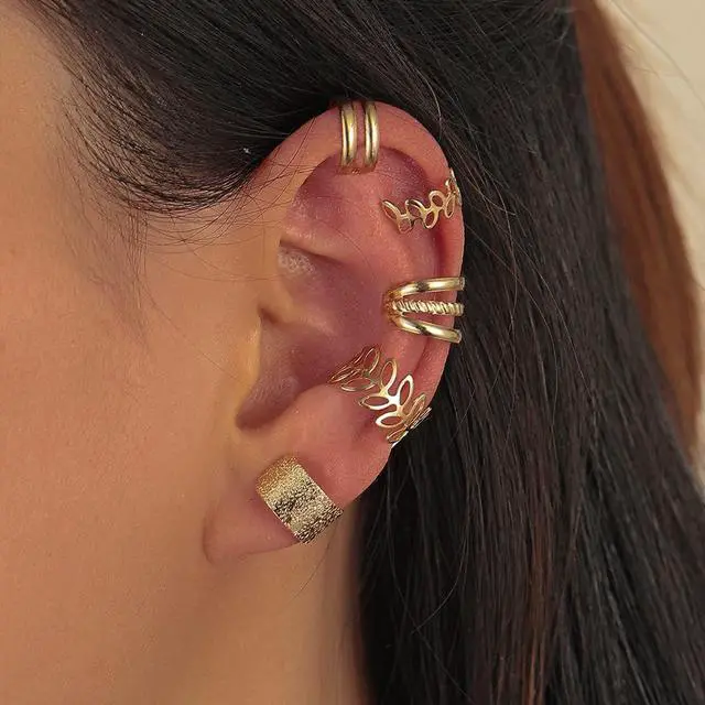 Alt view image 5 of 7 - 20 PCS Gold Hair Jewelry for Braids with Crystal Rhinestone Dreadlock Braid Clips Non-Piercing Ear Cuffs Clip Jewelry Women Men Hair Accessories