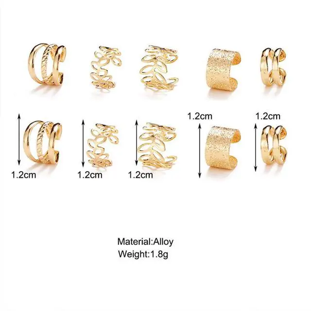 Alt view image 7 of 7 - 20 PCS Gold Hair Jewelry for Braids with Crystal Rhinestone Dreadlock Braid Clips Non-Piercing Ear Cuffs Clip Jewelry Women Men Hair Accessories