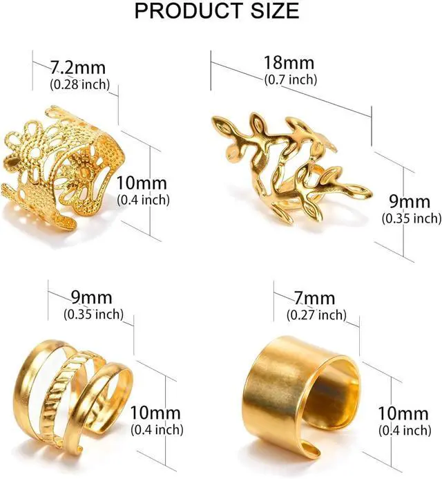 Alt view image 3 of 7 - Gold Hair Braids Dreadlock Non-Piercing Ear Clip Beard Cuffs Clip Hair Accessories Styling Fashion Jewelry Gift Toos for Women Men Passion Twist Goddess Locs Crochet Hair Rings (40Pcs, Gold)