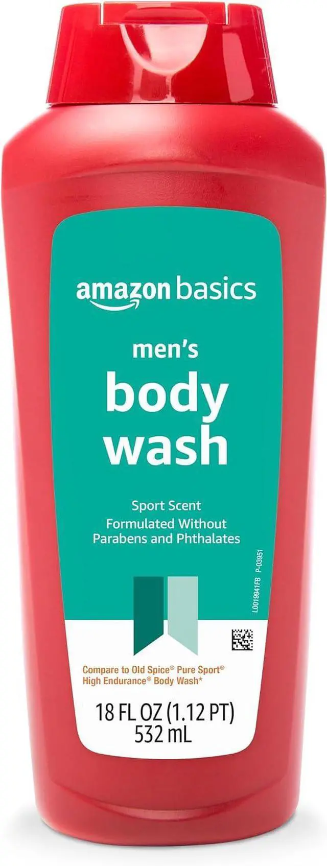 Main image of Amazon Basics Men's Body Wash, Sport Scent, Paraben and Phthalate Free, Refreshing Shower Gel, 18 Fluid Ounce
