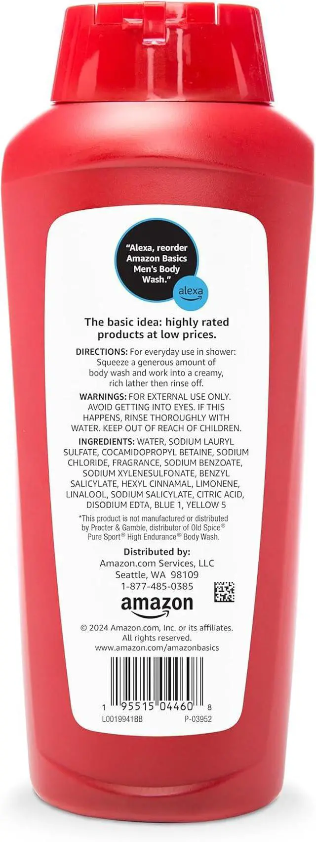 Alt view image 2 of 6 - Amazon Basics Men's Body Wash, Sport Scent, Paraben and Phthalate Free, Refreshing Shower Gel, 18 Fluid Ounce