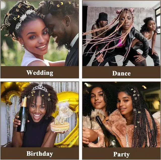 Alt view image 5 of 7 - Gold Hair Braids Dreadlock Non-Piercing Ear Clip Beard Cuffs Clip Hair Accessories Styling Fashion Jewelry Gift Toos for Women Men Passion Twist Goddess Locs Crochet Hair Rings (40Pcs, Gold)