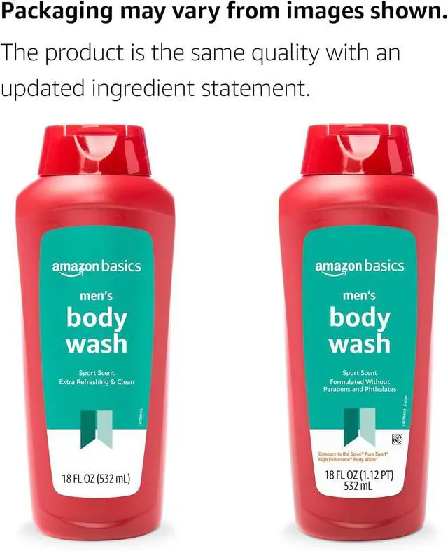 Alt view image 3 of 6 - Amazon Basics Men's Body Wash, Sport Scent, Paraben and Phthalate Free, Refreshing Shower Gel, 18 Fluid Ounce