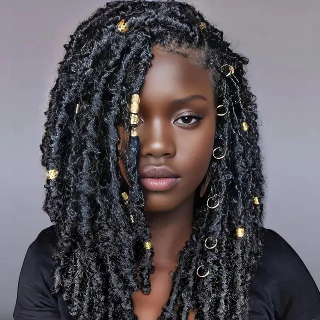 Alt view image 4 of 7 - Gold Hair Braids Dreadlock Non-Piercing Ear Clip Beard Cuffs Clip Hair Accessories Styling Fashion Jewelry Gift Toos for Women Men Passion Twist Goddess Locs Crochet Hair Rings (40Pcs, Gold)