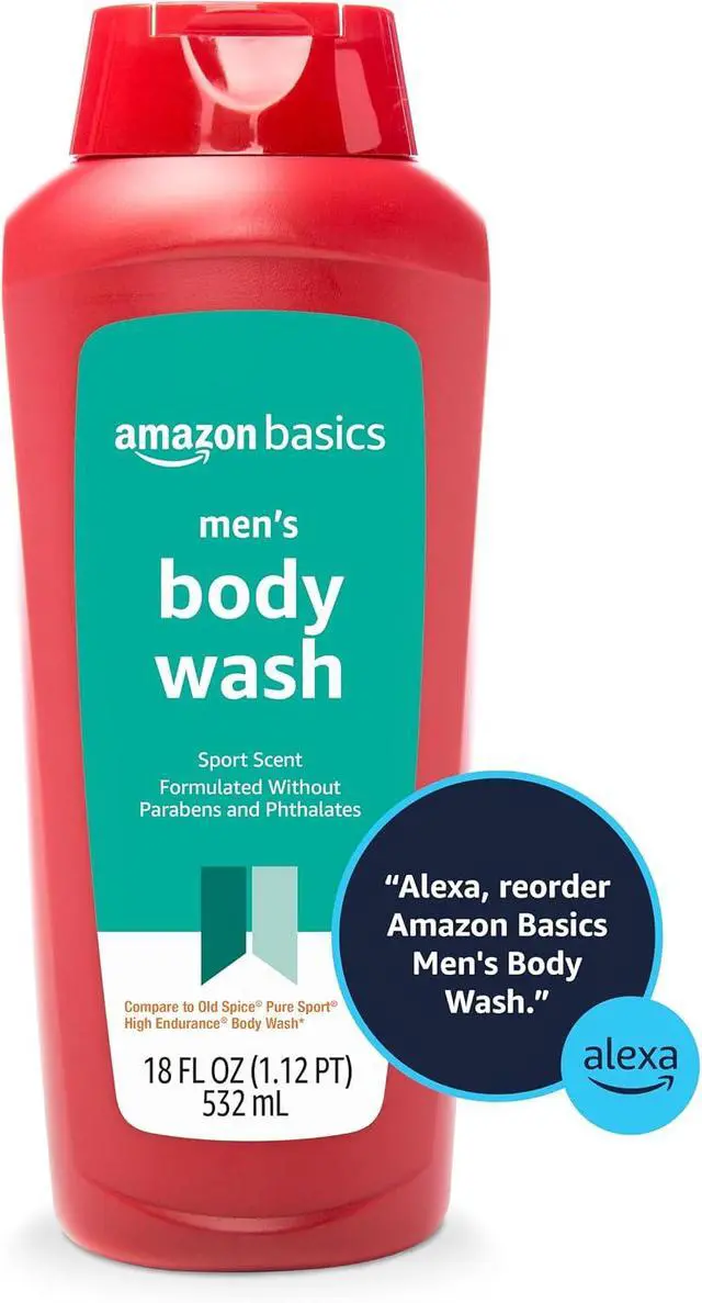 Alt view image 5 of 6 - Amazon Basics Men's Body Wash, Sport Scent, Paraben and Phthalate Free, Refreshing Shower Gel, 18 Fluid Ounce