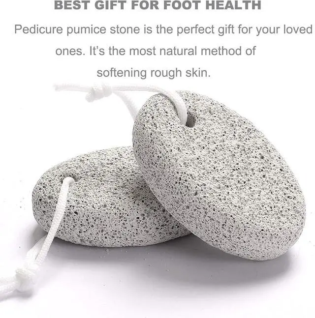 Alt view image 7 of 7 - Natural Foot Pumice Stone for Feet, Borogo 2-Pack Lava Pedicure Tools Hard Skin Callus Remover for Feet and Hands - White