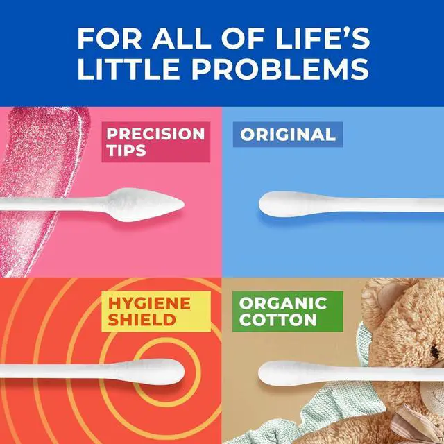 Alt view image 7 of 7 - Q-tips Cotton Swabs Precision Tips, Travel Size Toiletries for Beauty and Home, 100% Cotton, 30 Count (Pack of 2)