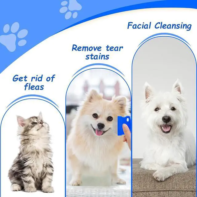 Alt view image 3 of 7 - 2 Pack Professional Eye Comb For Pets,Stainless Steel Tear Stain Remover,Flea Lice Comb,For Cats & Dogs,Gentle Round-Head Grooming Tool,Precisely Removes Stains, Dirt And Debris From The Eye Area