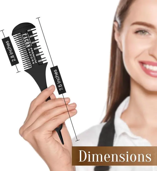 Alt view image 7 of 7 - Facón Razor Comb for Hair Cutting - Professional Hair Cutting Comb Kit with 12 Replacement Blades, Double Edge Shaper for Salon & Home, Premium Styling Thinning Texturizing Split Ends Trimming Razor