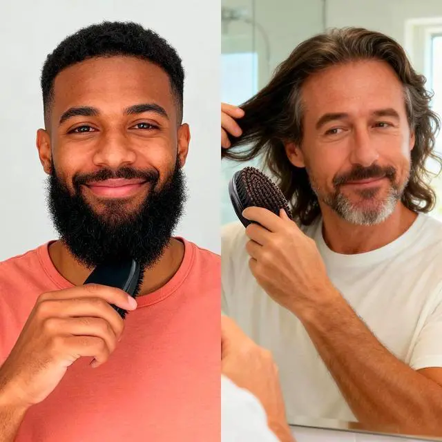 Alt view image 6 of 7 - 4.3 IN Natural Boar Bristle Beard Brush for Men | Premium Wooden Handle with Boar Bristles, Pocket Travel, Mustache Grooming Tool, for Husband & Father