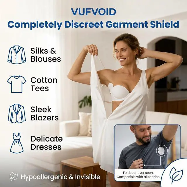 Alt view image 6 of 7 - VUFVOID Underarm Sweat Pads -50 Invisible Armpit Guards,All-Day Freshness | Hypallergenic & Ultra-Absorbent Liners for Men & Women - Discreet Protection for Office, Travel & Summer Apparel
