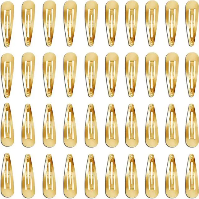 Main image of 40Pcs 2In Gold Hair Clips Snap Metal Barrettes For Women | NO Slip Snap Hair Clips Hair Marrettes For Women Small hair clips