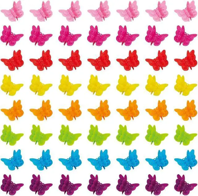 Main image of 50 Packs Assorted Color Butterfly Hair Clips, Beautiful Mini Butterfly Hair Clips Hair Accessories for Women and Girls (50 pcs Random Colour)