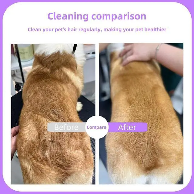 Alt view image 5 of 6 - Pet Comb for Dogs & Cats with Long & Short Stainless Steel Metal Teeth For Shedding and Tangles, Non-Slip & Anti-Static Rubber Handle, Safe & Gentle Pet Grooming Comb