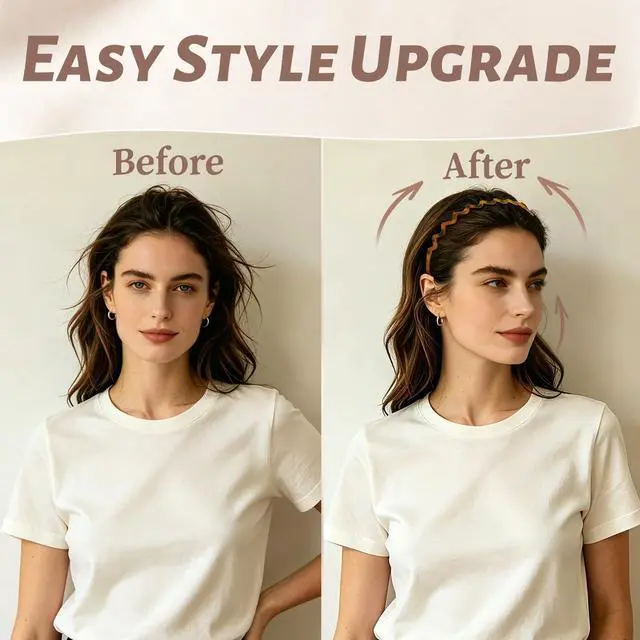 Alt view image 3 of 7 - PIPUHA 2 Pack Zig Zag Headbands for Women, Matte Amber & Tortoise Comb Headband, Non Slip Headband with Teeth for Slick Back Hair, Vintage Wavy Hair Accessories for Daily Styling