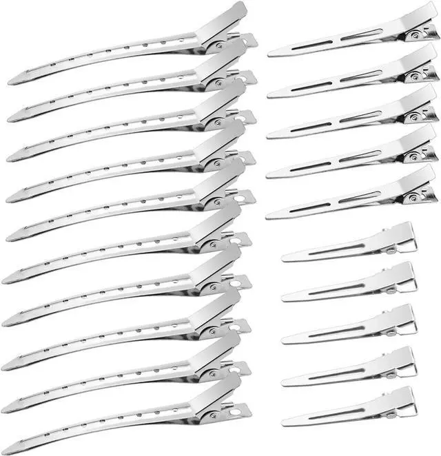 Main image of 40pcs Metal Duck Billed Hair Clips for Styling Sectioning,Silver for Women Long Hair, Alligator Curl Clips for Hair Roller,Salon,Bows DIY with Case