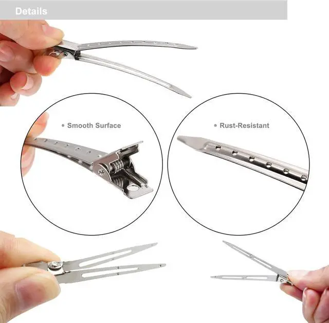 Alt view image 4 of 7 - 40pcs Metal Duck Billed Hair Clips for Styling Sectioning,Silver for Women Long Hair, Alligator Curl Clips for Hair Roller,Salon,Bows DIY with Case