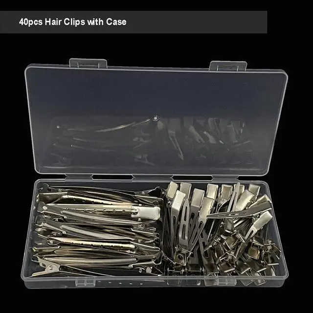 Alt view image 7 of 7 - 40pcs Metal Duck Billed Hair Clips for Styling Sectioning,Silver for Women Long Hair, Alligator Curl Clips for Hair Roller,Salon,Bows DIY with Case