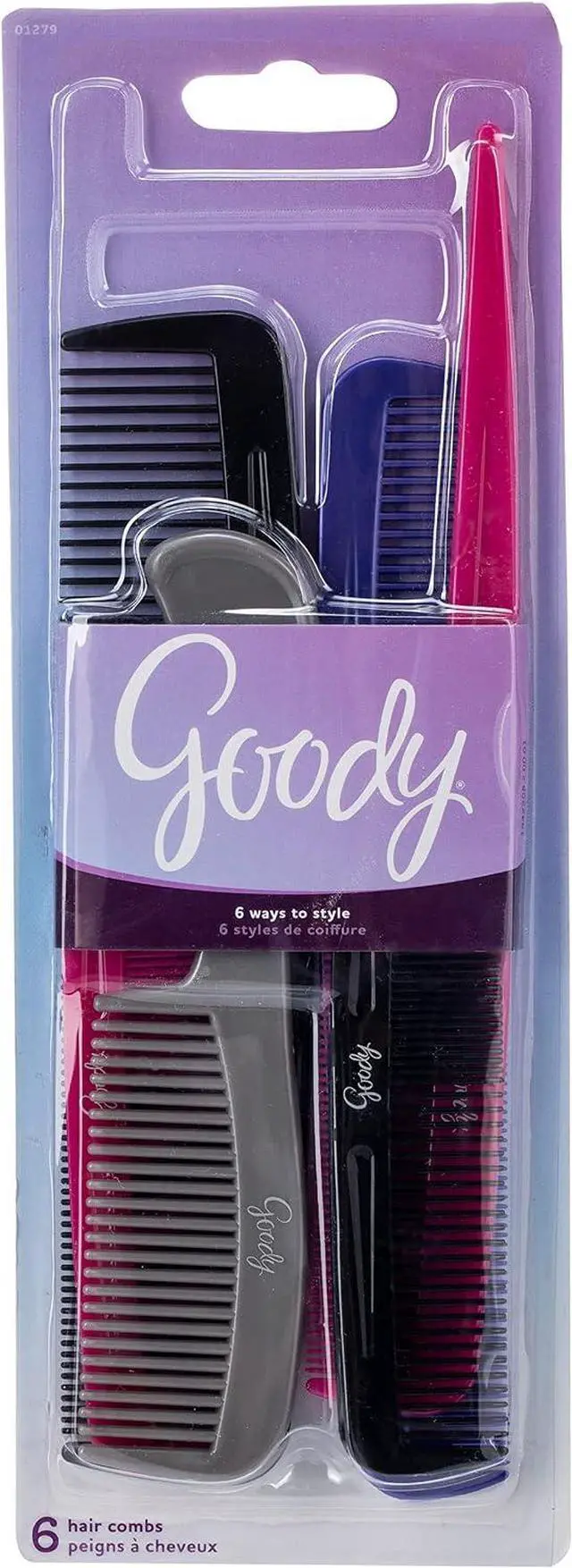 Main image of Goody - Hair Products Family Set of 6 Combs - Assorted Colors - 1 Pack