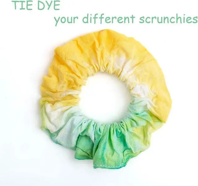 Alt view image 5 of 7 - 10 Pack White Cotton Scrunchies for Tie Dye Hair Elastic Hair Ties Pony Tail Holder for Party