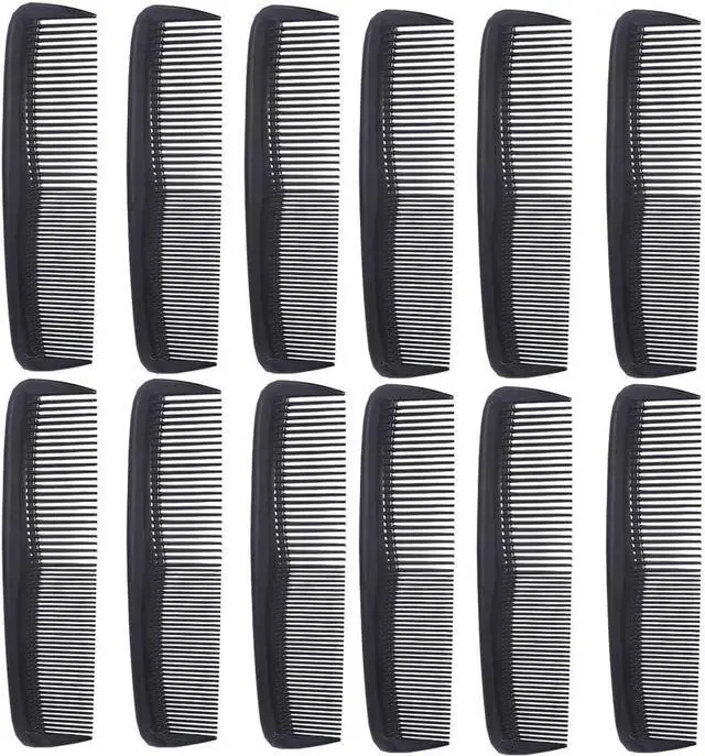 Main image of 12 Pieces Quality Pocket Hair Comb & Mustache Combs for Hairdressing Comb | for Hairdressing Comb Heat Resistant Barber Comb (Black)