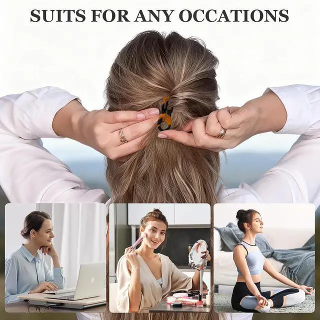 Alt view image 3 of 7 - Sunolga 6 PCS 2.83 in Small French Hair Pins for Women, Prestige Hair Pins for All Hair, Curved Shape for Better Head Fit Hair Accessories, Serrated Anti-Slip Design Hairpins