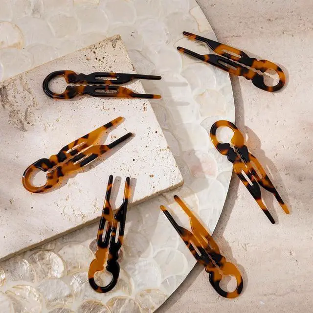 Alt view image 4 of 7 - Sunolga 6 PCS 2.83 in Small French Hair Pins for Women, Prestige Hair Pins for All Hair, Curved Shape for Better Head Fit Hair Accessories, Serrated Anti-Slip Design Hairpins