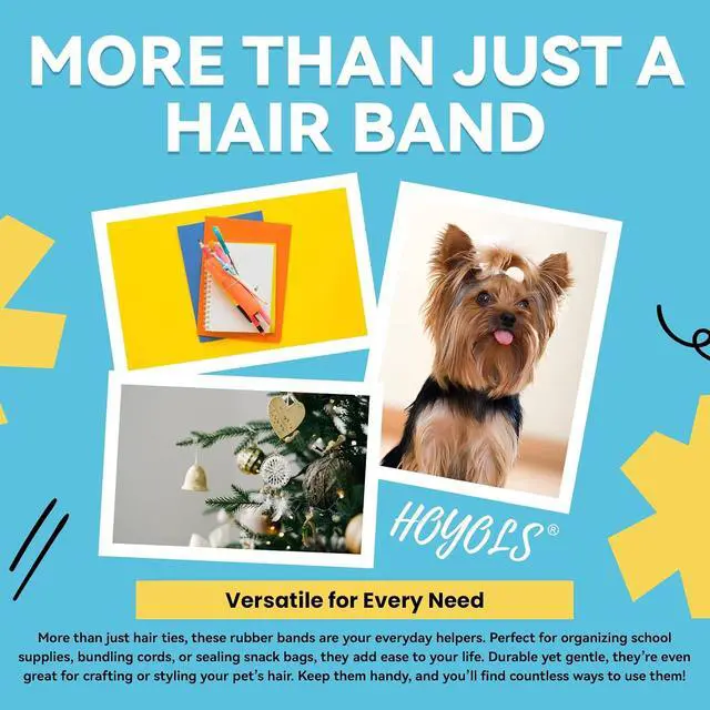 Alt view image 7 of 7 - HOYOLS Clear Hair Ties, 1500 Pcs Small Elastic Rubber Bands | Soft Mini TPU Rubber Bands with No-Snag Stretch Hold for Braids, Ponytails and Daily Styling for Women and Teens
