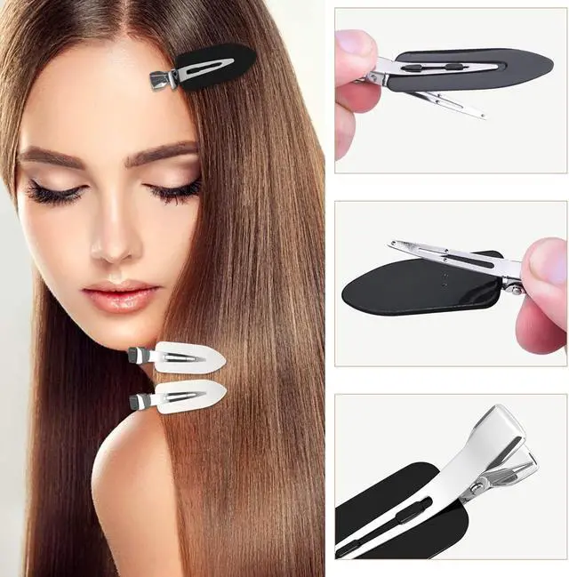 Alt view image 3 of 7 - Hair Clip, 12 Pcs No Crease Hair Clips for Styling and Makeup | 3 Colors ABS Resin and Stainless Steel Hair Clips, Non Slip, No Bend Design, Suitable for All Hairstyles