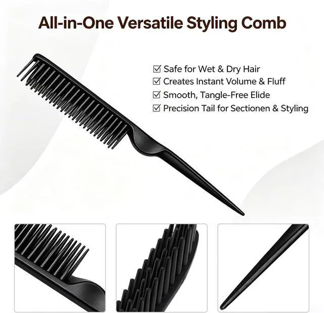 Alt view image 3 of 7 - 3 Row Comb for Natural Hair, 4PCS Three Row Comb for Curly Hair Styling Comb for Detangling, Defining and Separating Curls