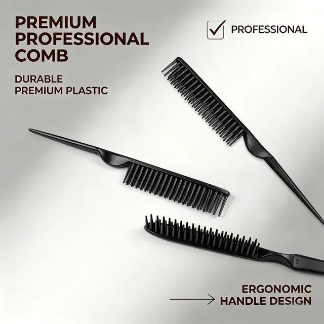 Alt view image 4 of 7 - 3 Row Comb for Natural Hair, 4PCS Three Row Comb for Curly Hair Styling Comb for Detangling, Defining and Separating Curls