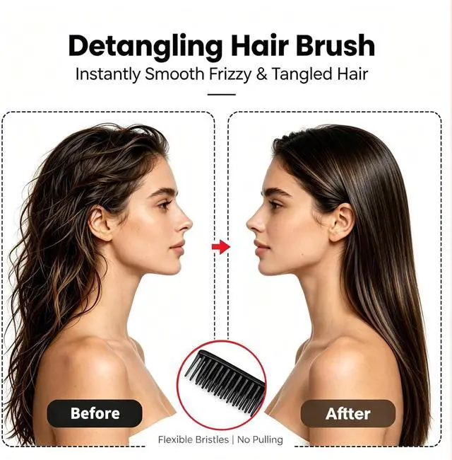 Alt view image 5 of 7 - 3 Row Comb for Natural Hair, 4PCS Three Row Comb for Curly Hair Styling Comb for Detangling, Defining and Separating Curls