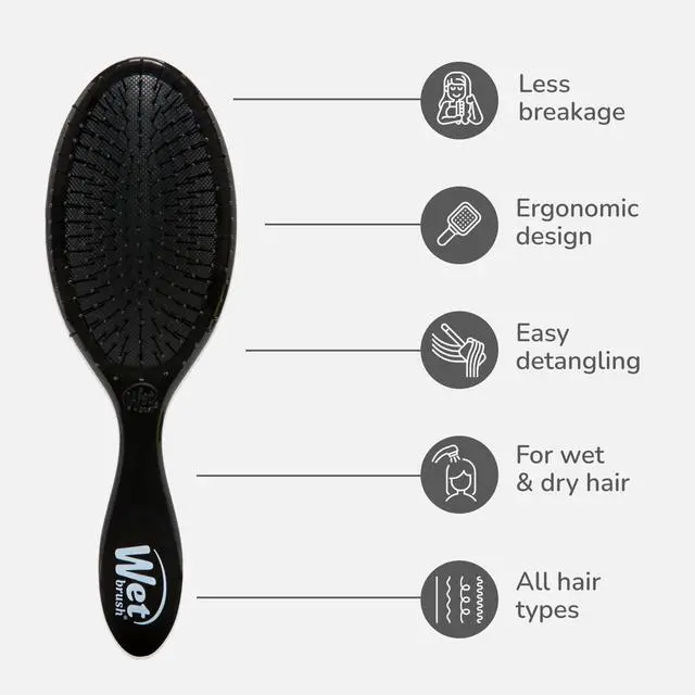 Alt view image 4 of 7 - Wet Brush Original Detangler Hair Brush, Black, For All Hair Textures
