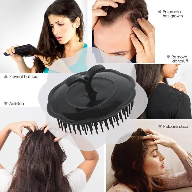 Alt view image 7 of 7 - Segbeauty Mens Shampoo Brush, 4pcs Scalp Massage Brushes, Massage Hair Brush Floriated Shower Comb for Deep Cleaning Hair Men's Hand Brush Plastic Growth Beard Brush Pet Grooming Round Palm Brush
