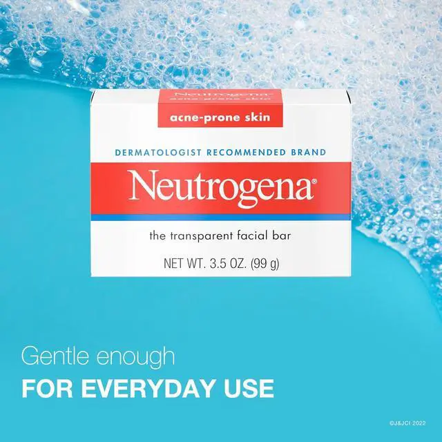 Alt view image 5 of 7 - Neutrogena Facial Cleansing Bar for Acne-Prone Skin, 3.5 oz | Gentle Non-Medicated Daily Cleanser, Non-Comedogenic Transparent Soap with Glycerin, No Dyes or Detergents
