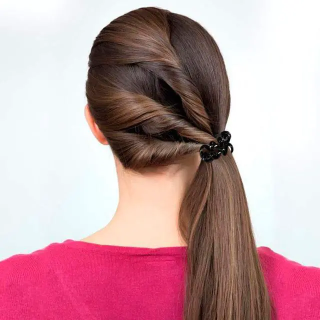 Alt view image 7 of 7 - TailaiMei 30 Pcs Spiral Hair Ties, No Crease Coil Phone Cord Hair Ties for Thick Hair - Women Ponytail Holder Elastics(Black&Transparent)