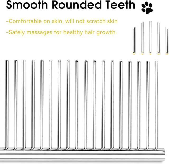 Alt view image 3 of 7 - BEVTEE 3 Pcs Dog Combs for Grooming Matting, Greyhound Metal Comb for Cat | Removing Tangles Knots, Pet Grooming Tool, Stainless Steel Teeth Without Scratching the Skin for Pet Greyhound Poodle Doodle