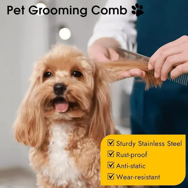 Alt view image 5 of 7 - BEVTEE 3 Pcs Dog Combs for Grooming Matting, Greyhound Metal Comb for Cat | Removing Tangles Knots, Pet Grooming Tool, Stainless Steel Teeth Without Scratching the Skin for Pet Greyhound Poodle Doodle