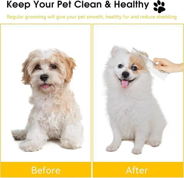 Alt view image 6 of 7 - BEVTEE 3 Pcs Dog Combs for Grooming Matting, Greyhound Metal Comb for Cat | Removing Tangles Knots, Pet Grooming Tool, Stainless Steel Teeth Without Scratching the Skin for Pet Greyhound Poodle Doodle
