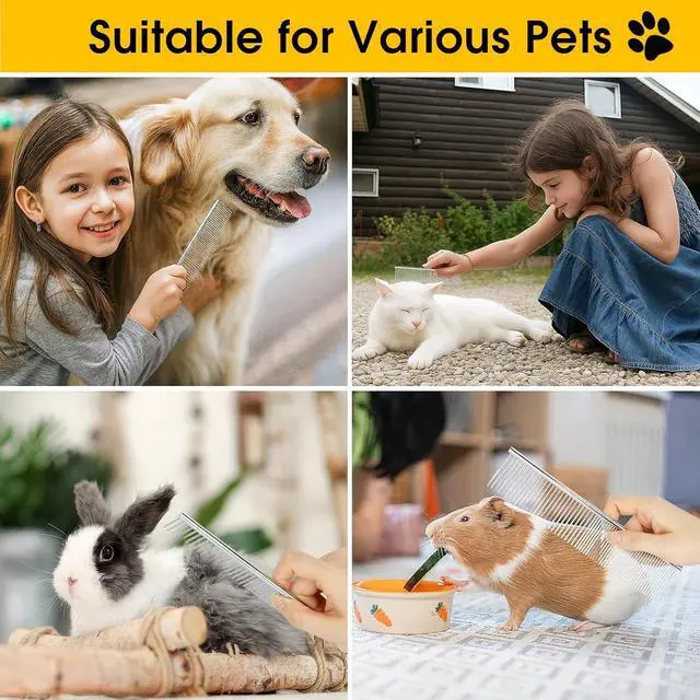 Alt view image 7 of 7 - BEVTEE 3 Pcs Dog Combs for Grooming Matting, Greyhound Metal Comb for Cat | Removing Tangles Knots, Pet Grooming Tool, Stainless Steel Teeth Without Scratching the Skin for Pet Greyhound Poodle Doodle