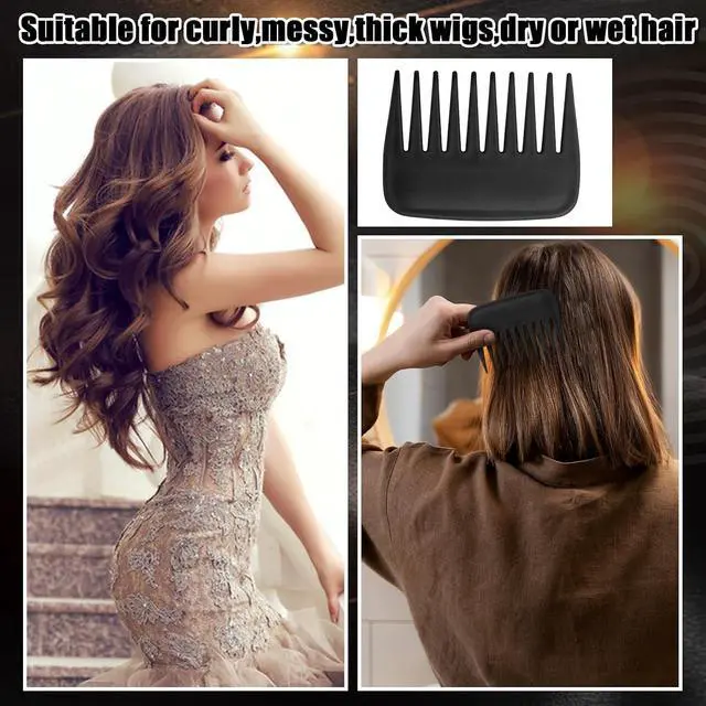 Alt view image 6 of 7 - auroray 3Pcs Wig Brush Comb Set with 4Pcs Wig Caps, Professional Hair Extension Loop Brush 3 Row Wire Brush Wide-Tooth Comb for Human and Synthetic Hair