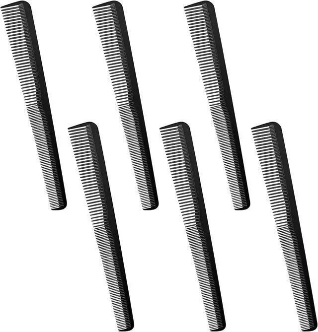 Main image of Boao 6 Pieces Tapered Comb Barber Hair Combs Carbon Fiber | loc Salon Hairdressing Fine and Wide Tooth Hair Cutting Comb Heat Resistant Tapering Barber Stylist for Men Women