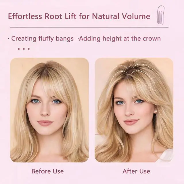 Alt view image 2 of 7 - Hair Volume Clip 2 Pack for Fluffy Hairstyles, No-Crease Hair Volumizing Clip Comb, Root Lifting Volume Booster Tool for Full, High Crown Look, Ideal for Blow-Dry Styling for Men & Women