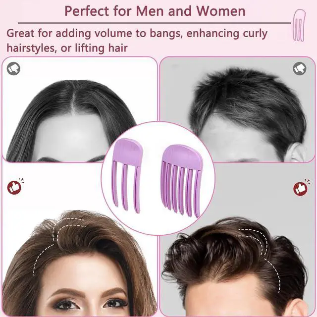Alt view image 5 of 7 - Hair Volume Clip 2 Pack for Fluffy Hairstyles, No-Crease Hair Volumizing Clip Comb, Root Lifting Volume Booster Tool for Full, High Crown Look, Ideal for Blow-Dry Styling for Men & Women