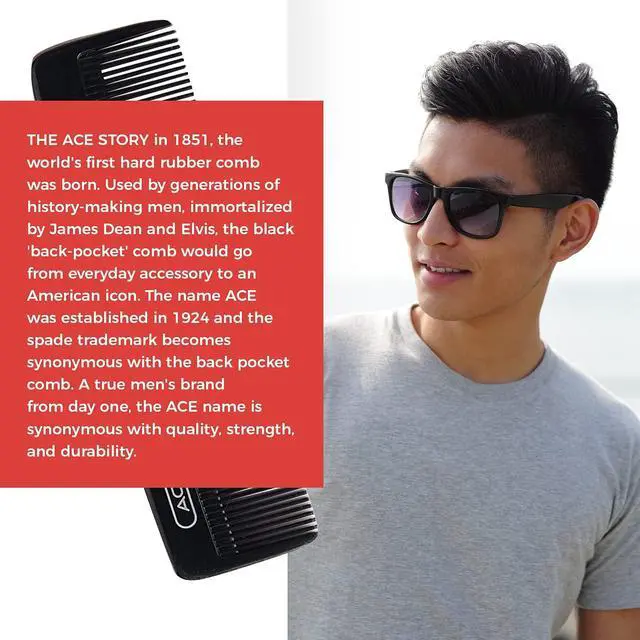 Alt view image 6 of 6 - Goody Ace Classic Bobby Pocket and Purse Comb - 5 Inch, Black, Durable & Flexible Teeth, Suitable for All Hair Types, Fine Comb Teeth for Thin to Medium Hair