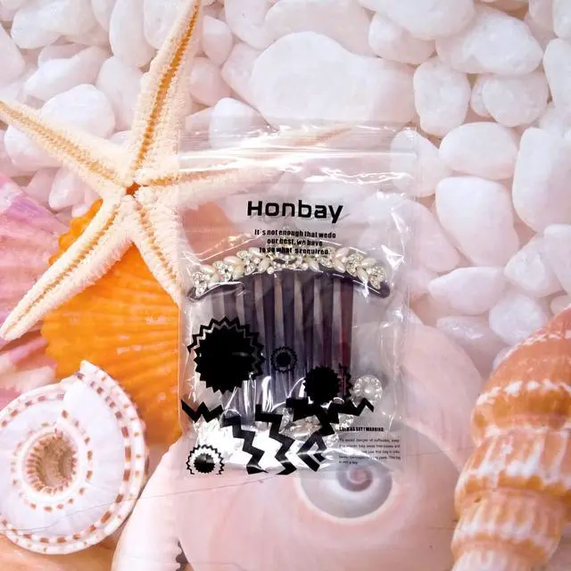 Alt view image 7 of 7 - Honbay 2PCS 7 Teeth Hair Side Combs Pearl Crystal Rhinestone Floral Twist Combs Rhinestone Flower Hairpin Decorative Hair Combs Accessories for Women (2 Style)