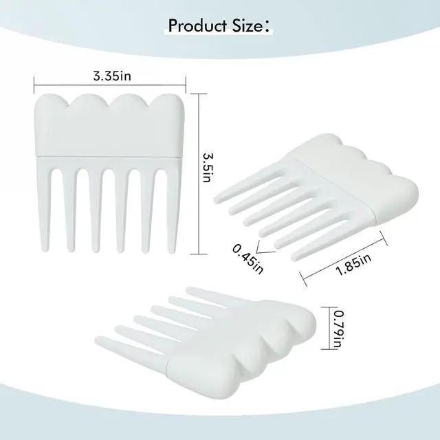 Alt view image 2 of 7 - Wide Tooth Comb, Detangling Comb for Curly Hair, Non-Slip Grip Handle, Knot-Free Tool for Natural, Coily, Thick & Curly Wet or Dry Hair, Distributes Conditioner, Light Blue