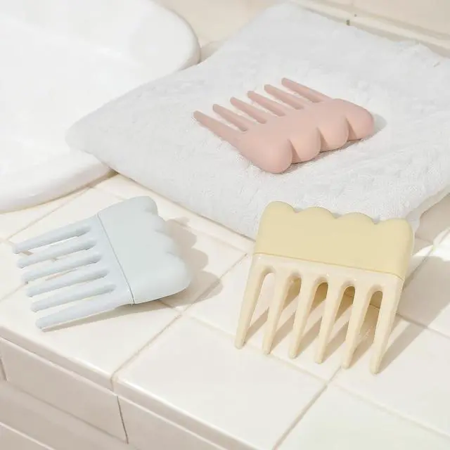 Alt view image 6 of 7 - Wide Tooth Comb, Detangling Comb for Curly Hair, Non-Slip Grip Handle, Knot-Free Tool for Natural, Coily, Thick & Curly Wet or Dry Hair, Distributes Conditioner, Light Blue